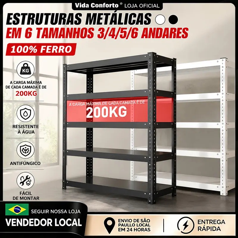 Estante de metal